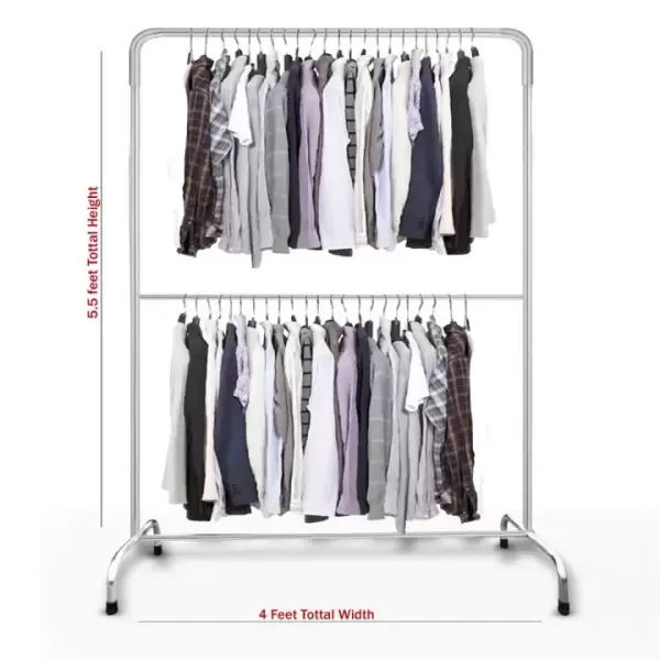 Cloth Hanging Stand Boutique Hanger Hanging Stand Double Pole For home/house/Garments shop/Cloth Rack with heavy gauge pipe good quality With best price in pakistan